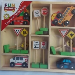 car and traffic sign set