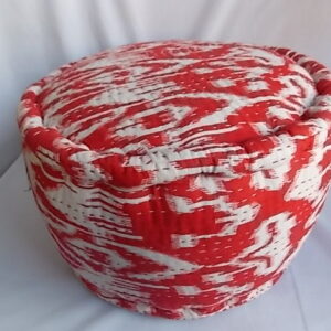footstool red and white