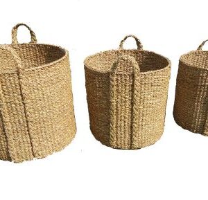 round seagrass large barrels set of 3