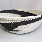 black white telephone wire bowl