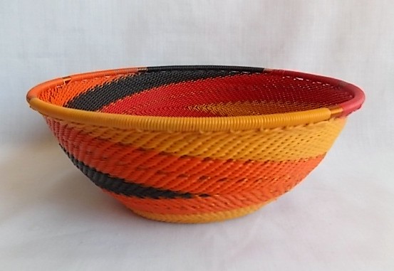 red blacl orange telephone wire bowl