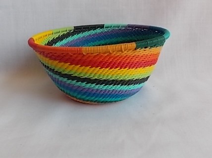 small rainbow telephone wire bowl