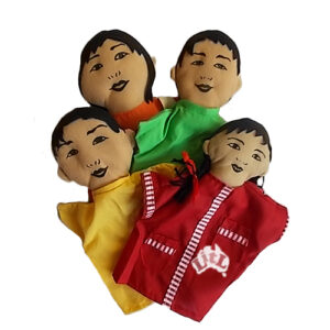 asian family hand puppets