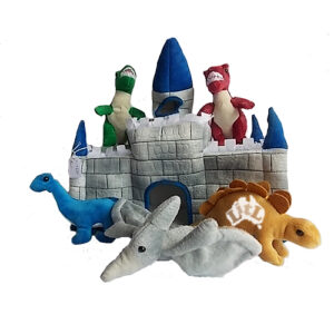 castle and dinosaurs set
