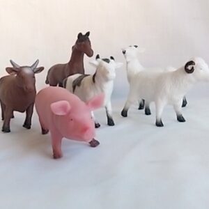 set six soft plastic farm animals