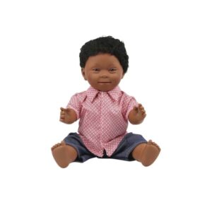 dark brown boy doll down's syndrome features