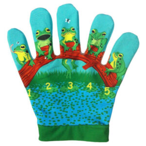 5 speckled frogs song mitt