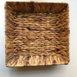 square palm leaf basket