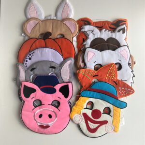 set 12 fabric animal masks