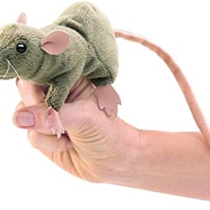 mini grey rat finger puppet