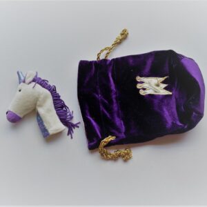 unicorn in pouch finger puppet