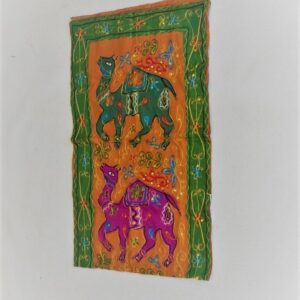 embroidered camel wall hanging